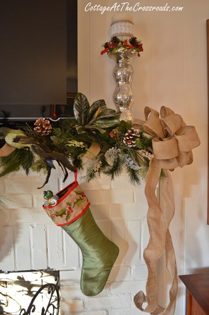 our nature inspired mantel and santa tree, christmas decorations, seasonal holiday decor, Christmas Mantel 2012