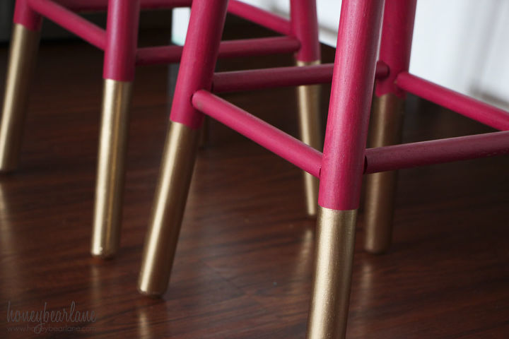 gold dipped bar stools, painted furniture
