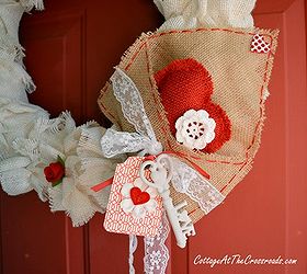 easy to make ruffled burlap valentine s wreath, crafts, seasonal holiday decor, valentines day ideas, wreaths, special delivery burlap envelope