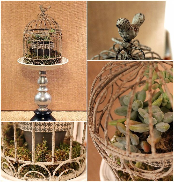 a spring birdcage planter, crafts, gardening, Ta da Easy and fun