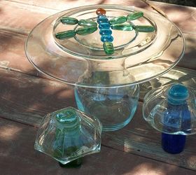 upcycled glass projects, repurposing upcycling, Garden Mushrooms