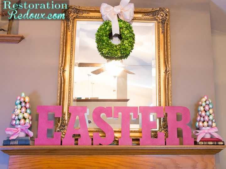 easter egg trees, crafts, easter decorations, seasonal holiday decor, Easter Egg Mantel