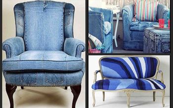 Recycling jeans on furniture
