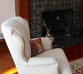 drop cloth upholstered chair, home decor, living room ideas, painted furniture, reupholster, The simple fabric enhances the lines of the chair