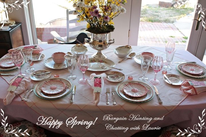 a springtime dinner for the girls, seasonal holiday decor, I set the table in the sunroom so that every guest had a view outside