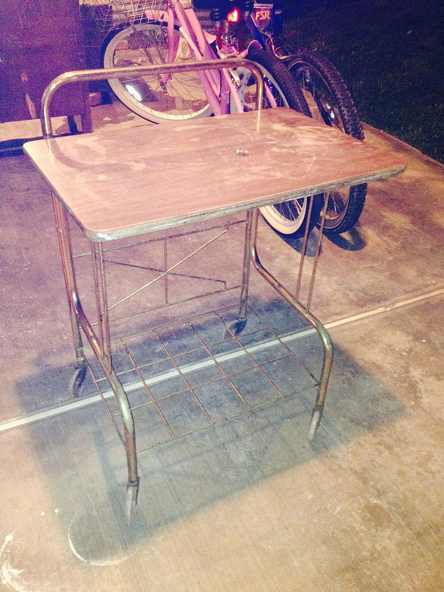 3 00 score what would you do to this cutie, painted furniture, repurposing upcycling, Laminated top with the clear wheels