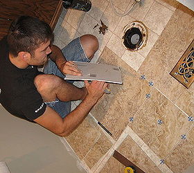 diy grouted vinyl tiling, bathroom ideas, home decor, tile flooring, tiling, No need for cement board or a tile saw vinyl tiles are cut easily with a utility knife or heavy duty scissors