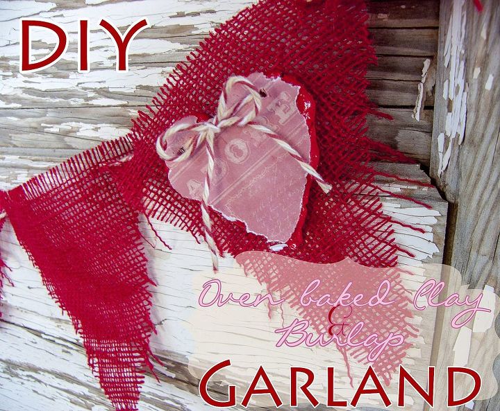 diy oven baked clay and burlap garland, crafts, seasonal holiday decor, This is a really simple garland that anyone can do with a few scraps of burlap some oven bake clay and a few scraps of scrapbook paper