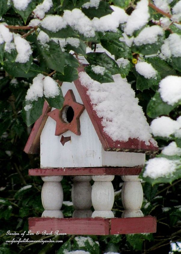 birdhouses in the snow, flowers, gardening, Hanging Birdhouse