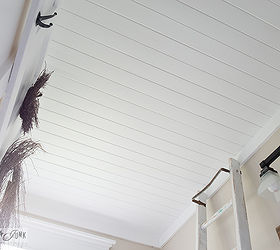 how to plank over a popcorn ceiling instantly, bathroom ideas, diy, home decor, wall decor, woodworking projects