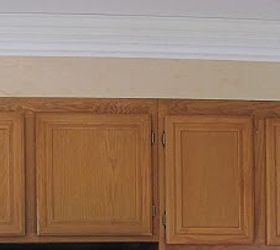 how to heighten the tops of your kitchen cabinets, kitchen cabinets, kitchen design, woodworking projects, Apply new crown and nail to the top of your boxes