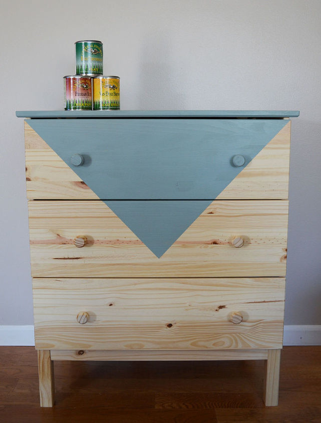 upcycled geometric dresser, painted furniture, The final result