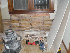 idea for master bathroom renovation, bathroom ideas, tiling, demo of the wall under the windows insulation was added this was the beginning of a long list of tasks to completion SIGH