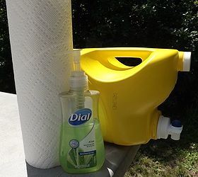10 easy diy camping hacks from pinterest, crafts, outdoor living, Use a Washed Out Laundry Jug Filled with Water for a Hand Washing Station
