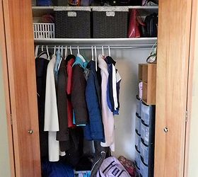 organizing the front hall coat closet with an easy 50 upgrade, closet, organizing, This was our messy closet desperately in need of reorganization