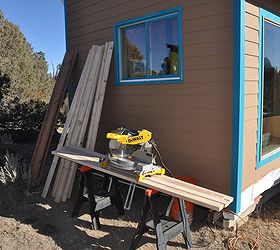 bath addition at the cabin, diy, home improvement, woodworking projects, Solar powered work station