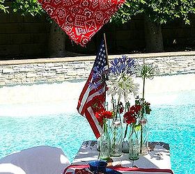 easy party banner made from bandanas, crafts, patriotic decor ideas, seasonal holiday decor, Simple is good especially for a last minute gathering