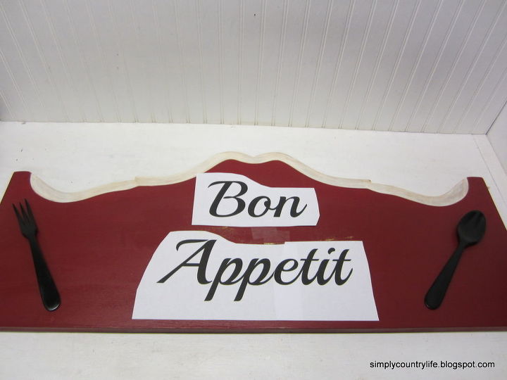 repurposing a headboard into a bon appetit sign, crafts, repurposing upcycling