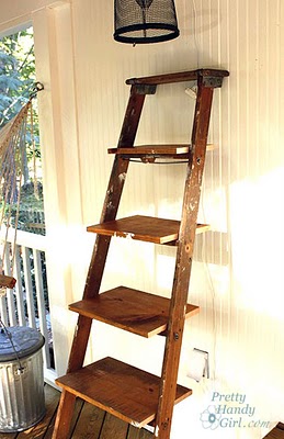 ladder display shelves, home decor, repurposing upcycling, shelving ideas