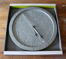 aging a galvanized clock, crafts, Target galvanized clock from the Threshold line