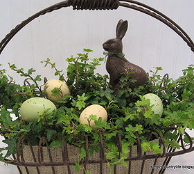 rustic neutral faux chocolate bunny easter centrepiece, easter decorations, repurposing upcycling, seasonal holiday d cor