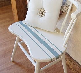 grain sack painted chair, chalk paint, painted furniture, Love the result