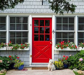 how to add instant curb appeal stunning front door ideas, curb appeal, doors, Red is supposed to bring luck so why not put those powers to your front door This red door adds pop to an otherwise gray home