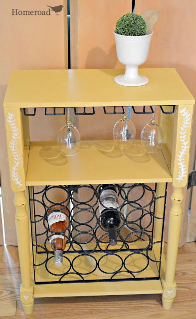 a wine rack cabinet gets a mellow yellow upgrade, painted furniture, A great little entertainment piece