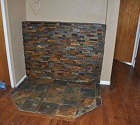 new wood stove location, concrete masonry, diy, home decor, woodworking projects, Sealed prior to grouting