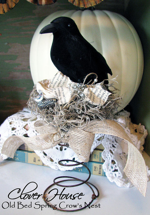 old bed spring crow s nest and a giveaway, crafts, halloween decorations, Old Bed Spring Crow s Nest You could WIN one of your own for FREE