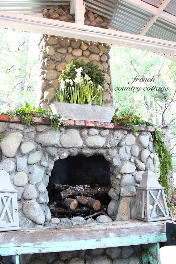my favorite posts of 2012, fireplaces mantels, home decor, Outdoor rock fireplace with Lowes