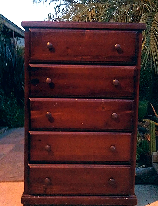 a discarded dresser gets a french clouterie makeover, painted furniture, Before Scratched nicked carved into and covered in ball point pen ink