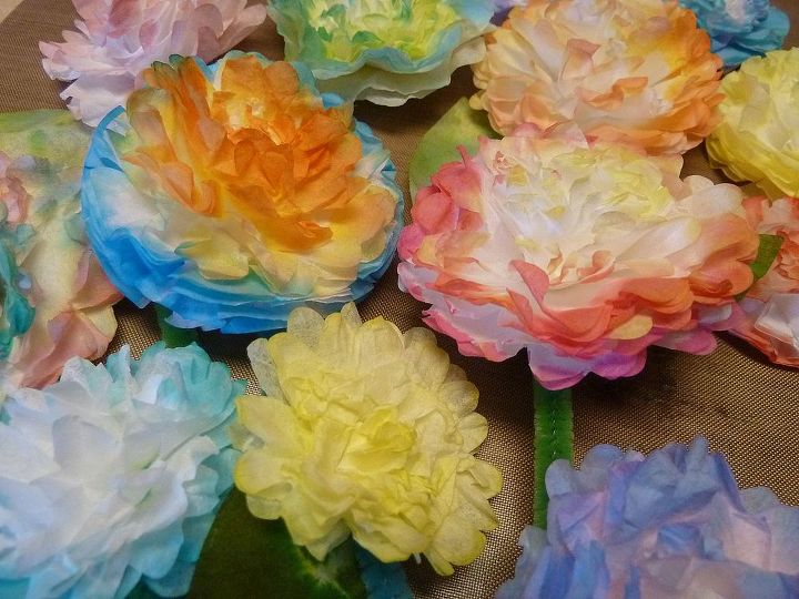 coffee filter bouquet, crafts, Inked up flowers