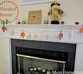 thanksgiving thankful banner, crafts, seasonal holiday decor, thanksgiving decorations, Thanksgiving Thankful banner made with paper leaves and twine