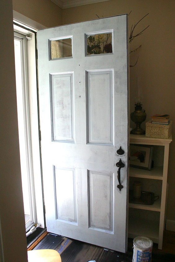 a whole new front door just add spray paint and paint, curb appeal, doors, painting