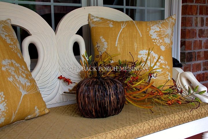 the back porch beginning to look like fall, curb appeal, porches, seasonal holiday decor