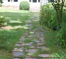creative walkway ideas, landscape, Simple farmhouse DIY walk with reclaimed stones in grass