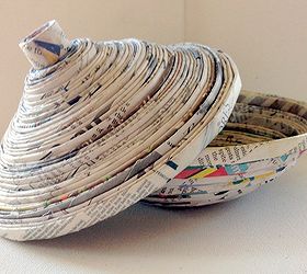 recycled newspaper bowl with lid diy, crafts, go green