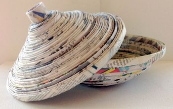  Tigela de jornal reciclado DIY com tampa
