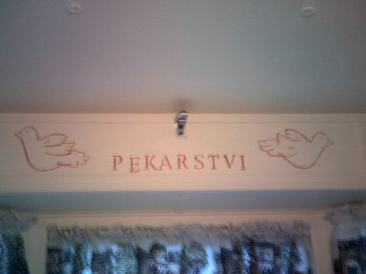 what a little paint can do my prague inspired kitchen, home decor, painting, Bakery in czech the bakery we went to had one bird but I did 2 to balance it out