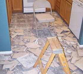 our kitchen remodel step by step, appliances, home improvement, kitchen design, kitchen island, plumbing, tiling, 2 layers of tile removed