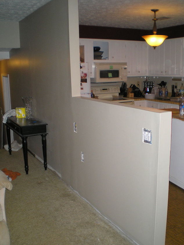 kitchen wall rebuild, diy, home improvement, wall decor