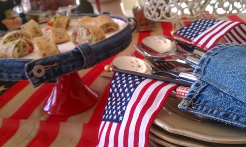 bandana de bandeira americana para a toalha de mesa