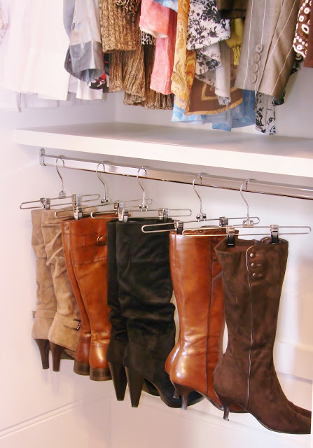 organizing with hangers, organizing, for your boots