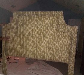 my husband and i finally did our upholstered headboard over the weekend, reupholster, woodworking projects