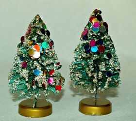vintage and retro christmas decor, christmas decorations, seasonal holiday decor, Bottle brush trees are always a favorite at Christmas