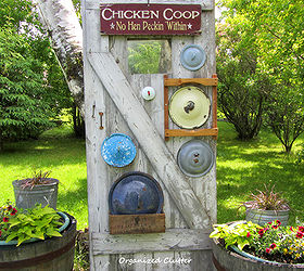 pot lid garden junk decor, gardening, outdoor living, repurposing upcycling