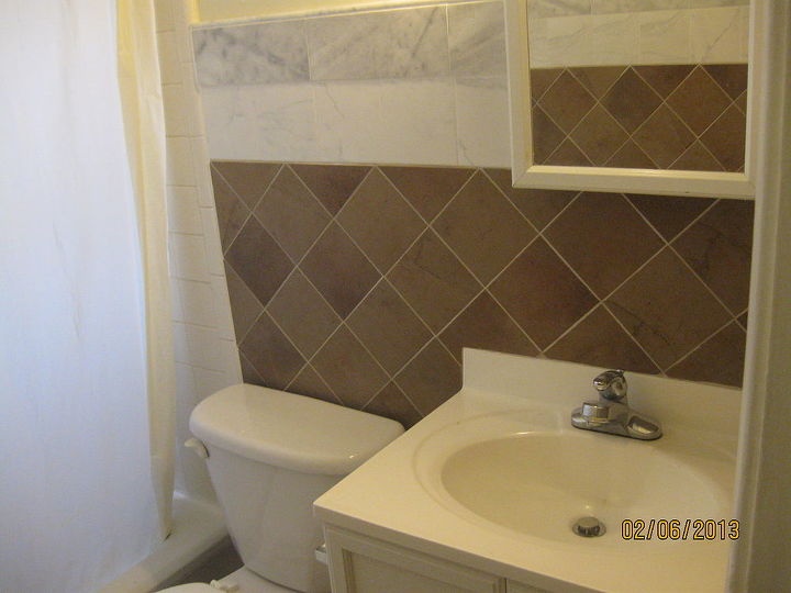 tiling our rental house bathroom, bathroom ideas, tiling, Finished product
