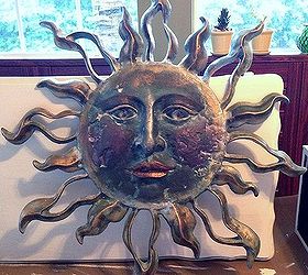 updated sun with paint, crafts, painting, Painted sun to use in bedroom