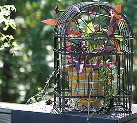 bidden or not bidden god is here, flowers, gardening, What to do with a thrift store find bird cage